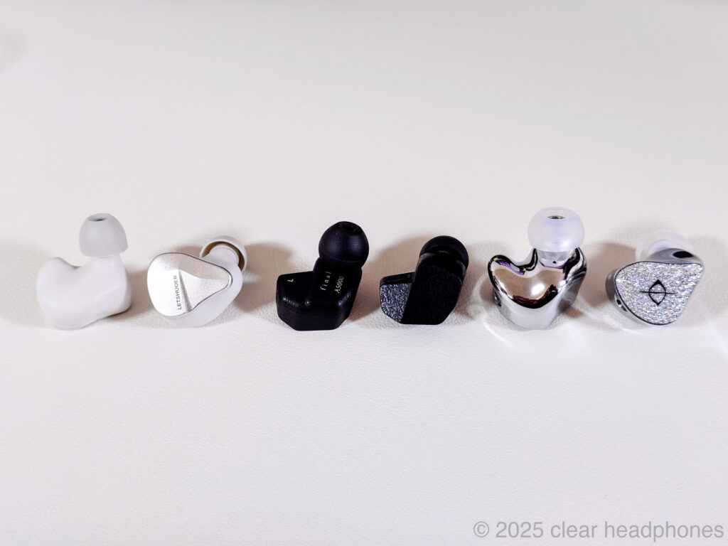 (左から)LETSHUOER Cadenza 4, final A5000, EarAcoustic Audio SPA-Hi End Ultra